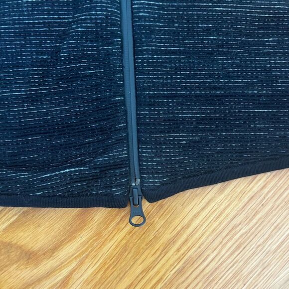 Adidas Womens Z.N.E Pulse Sweater Jacket Knit Wool Blend Ombre Grey Black Large - Picture 7 of 8